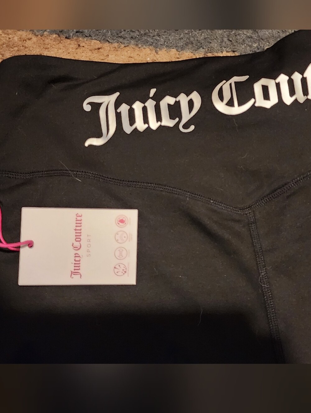 Juicy Couture Black Yoga Pants With Logo Waistband - Picture 6 of 6